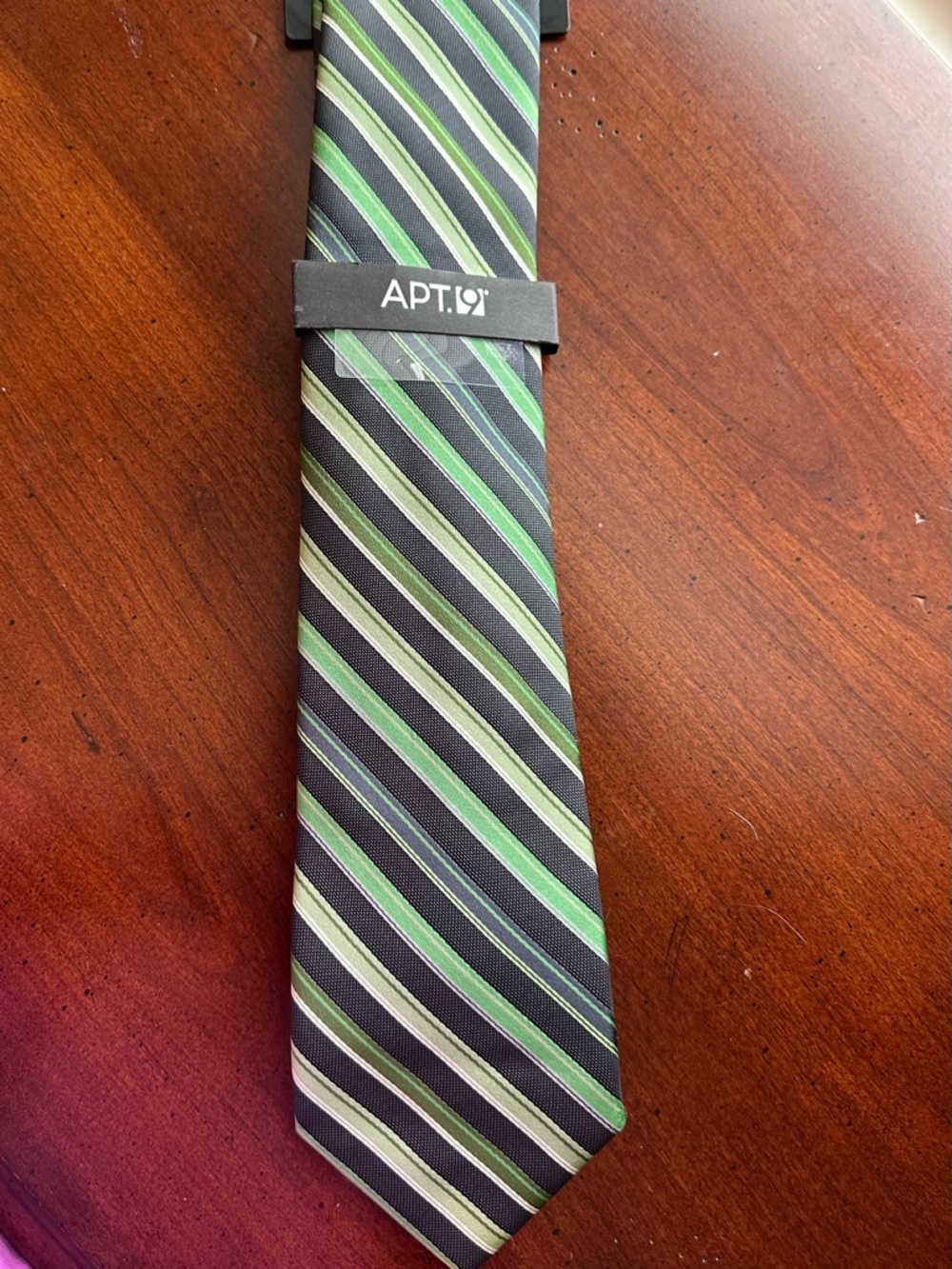 Green and Black Striped Men's Tie NWT